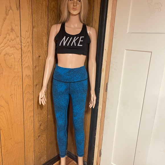 Lululemon" Wunder Under Pant III Luon Spray Jacquard shocking Blue Black - Picture 3 of 15